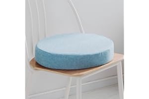 FZKun Cojín de asiento de espuma viscoelástica para sillón, cojín elevador antideslizante, cómodo cojín de asiento para interior y exterior, coche, oficina, sofá (azul claro, redondo, 40 x 40 cm de