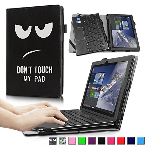 Lenovo Miix 310 Hülle Case, Infiland Slim Fit Folio PU-lederne dünne Kunstleder Schutzhülle Cover Tasche für Lenovo Miix 310 25,65 cm (10,1 Zoll HD) x5-Z8350 Tablet PC(mit Auto Schlaf / Wach Funktion, Tablet und Tastatur sind nicht entgehaltet)(Große Augen)
