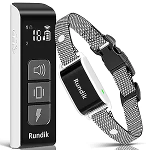 Rundik Dog Training Collar, Rechargeable Training Collar for Dogs with Mini-Sized Remote, 3 Safe Modes Waterproof & Long Distance Control Dog Bark Collar for Small/Medium/Large Dogs
