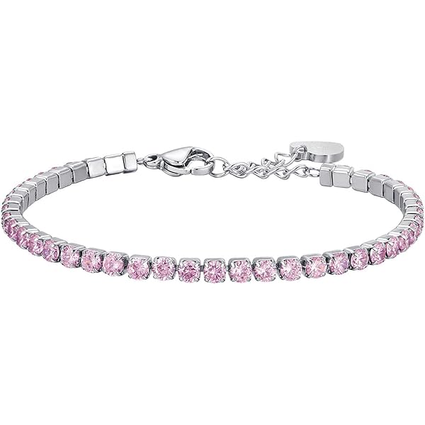 Bracciale Donna Luca Barra In Acciaio Con Cristalli Bianchi E Cuore Cristallo Rosa - Modello Bk2281 - 3