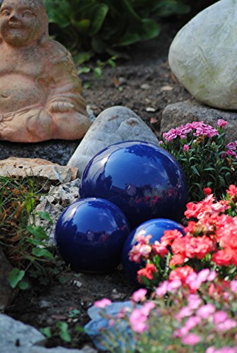 Kugel,Rosenkugel,Gartenkugel,in tollem Blau,frostfest;(22cm) - 3