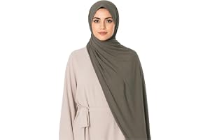 Soft Stretch Jersey Hijab for Women Cotton Blend Jersey Shailah Hijab Shawl Non-Slip Secure Fit Headwrap Lightweight Breathable Modest Scarf