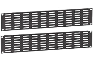 ADAM HALL PARTS 2 x 2 HE Adam Hall U Lüftungsblende Entlüftungsblende Rackblende mit Lüftungsschlitze19" Stahl Schwarz Frontplatte Blindplatte Blindabdeckplatte Blindabdeckung (2 x 2 HE Lüftungsgitter)