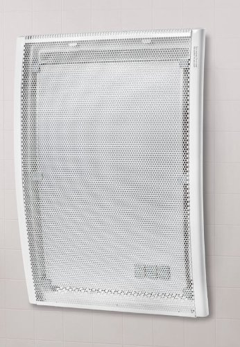 Badheizung – hochwertige Mica-thermische Badezimmer Wand-Heizung & Standheizung – schonende Kombinations Wärme aus Konvektions- und Infrarotwärme – Elektro E-Heiz-Strahler mit Spritwasserschutz, Antifrostfunktion und Überhitzungsschutz – elektrische Heizung mit 1500 Watt! – NEU & OVP - 3