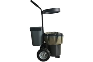 CStern Garden Lawn - Trolley porta attrezzi da giardino a 2 ruote, secchio rimovibile da 19 l, con 8 tasche, CStern-Cart