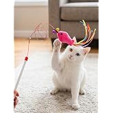 Mucit Home Balıklı Kedi Oyun Oltası Balıklı Kuyruklu Dikkat &Ccedil;ekici 90 Cm -Eğlenceli Olta