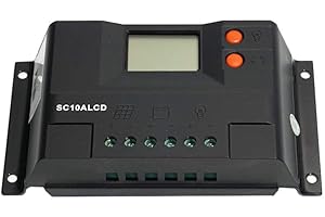 WATTSTUNDE Solar Laderegler 10A SC10ALCD mit USB-Anschluss und LCD-Anzeige für 12V / 24V (SC10A LCD)