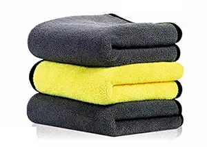 HSR Car Accessices 800 GSM Microfiber Towel for Car Cleaning and Detailing - Dual Sided, Extra Thick Plush Microfiber Cloth - 40cm x 40cm