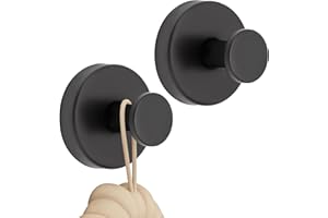 BAFIWU 2PCS Stainless Steel Suction Hooks for Bathroom & Shower, Adhesive Suction Cup Hooks for Window & Kitchen