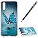 Produktbild Huawei P20 Pro Hülle,Huawei P20 Pro Silikon Handyhülle,WIWJ Hülle TPU Silikon Backcover Case Handy Schutzhülle Glühende Handy Shell in der Nacht Durchsichtig mit Gemalt Kunst Malerei Muster HandyhülleStoßdämpfend Transparent TPU Silikon Schutz Handy Hülle Case Schutzhülle für Huawei P20 Pro +1x Touch Stylus Pen-Blauer Schmetterling