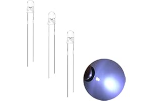 KA WAH CORE 3mm Led Diode Lights, 120Pcs White Led Emitting Diodes Assortment Kit, 3V Low Voltage Diffused Round Diode Light for DIY PCB Circuit (White 120Pcs)