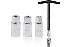 Zatixbu Tändstiftsnyckelsats, Universell 16 mm/18 mm/21 mm Tändstift Sats, Flexibel Tändstiftsnyckel, T-Handtag, Ljusnyckel f