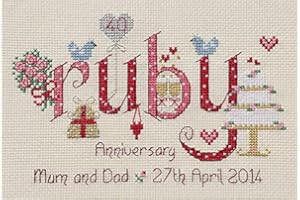 Nia Ruby Wedding Anniversary Word Sampler Cross Stitch Kit