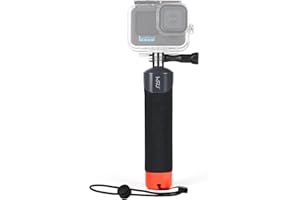 HSU Wasserdichter Einbeinstativ Schwimmender Handgriff für Go Pro Hero 12/11/10/9/8/7/6/5/4/3 Session, DJI Osmo und andere Action-Kameras
