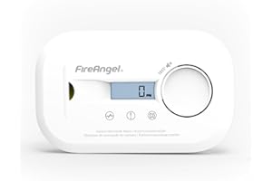 FireAngel FA6812 Digital Carbon Monoxide Detector with LCD Screen, 10-Year CO Alarm Sensor, Portable Carbon Monoxide Alarm for Home, Travel, Caravan