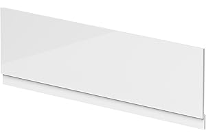 Balterley Front Bath Panel Covering with Plinth 1800mm, MDF Bath Panels White, Straight Front Bathroom Panels for Bathtub, Water Resistant Side Panel for Bathroom Baths and Soaking Tubs (White)