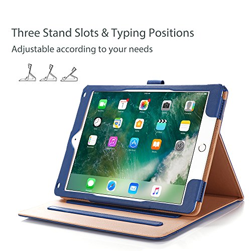 ProCase iPad Fall 9.7 „2017 – Weinlese-Folio-Standplatz-Abdeckungs-Fall für neues 2017 Apple iPad 9.7 Zoll, passen auch iPad Luft 2 / iPad Luft, mit mehrfachen Betrachtungs-Winkeln, Dokument-Karten-Tasche -Marine - 4