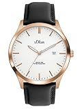 s.Oliver Herren Analog Quarz Uhr mit Leder Armband SO-3477-LQ