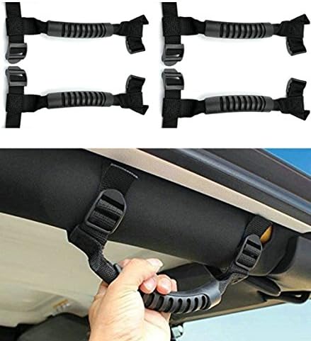 VOKUA Grab Handles Grip Handle Rear Seat Grab Handle for Jeep Wrangler &amp; Wrangler Unlimited YJ TJ JK JKU Sports Sahara Freedom Rubicon,Jeep Wrangler 2/4 Door Roll Bar
