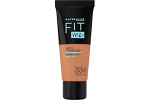 MAYBELLINE NEW YORK Maybelline New-York - Fond de teint Fluide Fit Me Matte & Poreless - Peaux normales à grasses - Teinte : 334 Brun Doré - 30 ml