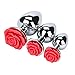 Produktbild Sayla Sexy Spielzeug für Damen 3 Stück Rose Shaped Base mit Schmuck Geburt Stein Butt-Anal-Play Rose Jewel Sex