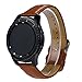 Produktbild kashyk kompatibel für Samsung Gear S3 Classic Armband Leder Armband Vintage Echtleder Uhrenarmband Sport Editionmit Metallschließe Verstellbares Ersatz-Sportarmband Prämie Leder Wristband Armbänder