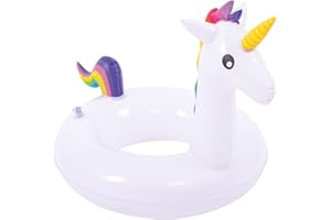 JILONG 37434 - Bouée Gonflable Géante - Anneau Licorne -55 cm - Blanc