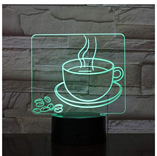 Berührungsschalte Kaffee, kaffeebohnen kreative neue 3d usb tischlampe 7 farbwechsel led baby schlaf nachtlicht weihnachtsgeschenke schlafzimmer nacht dekor geschenk lampe