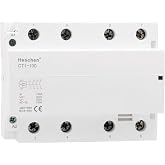 Heschen Contactor de CA para el hogar, CT1-100, 4 polos cuatro normalmente abiertos, voltaje de bobina de AC 220V/240V, monta