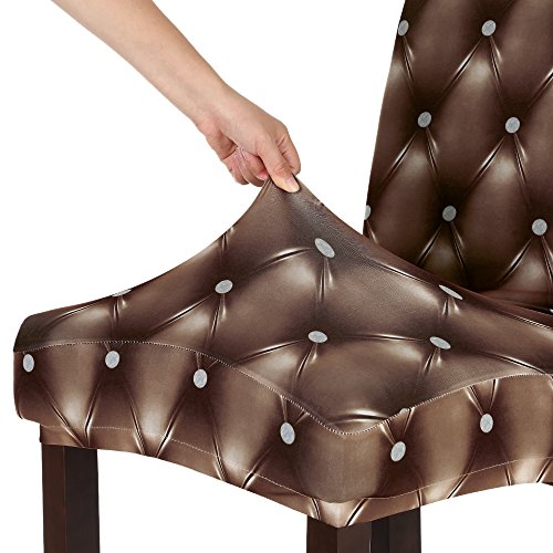 Anself Stretch Stuhlbezug Stuhlhusse mit 3D gedruckten Kunstleder Muster - 3
