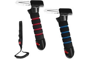 iKALULA 2 Stück Ausstiegshilfe Auto, 3 in 1 Multifunktional Auto Haltebügel, Fensterbrecher, Sicherheitsgurtschneider, mit Kordelzug, Stützgriff Autotür für Senioren, Behinderte, Schwangere