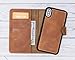 Produktbild FREDO iPhone X/XS Hülle Leder Abnehmbare 2 in 1 Handyhülle inkl. Kartenfächer für Apple iPhoneX/XS Handytasche/Cases mit Magnet/Hand Made in Europe - Camel Braun