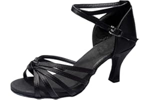 PLAFOPE 1 Pair Women Latin Salsa Dance Shoes Open Toe Ballroom Practice Performence Dancing Shoes for Women Low Heel Dance for Ballroom Latin Dancing Ding Indoor