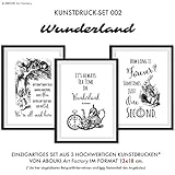  Wunderland Kunstdruck 3er Set - ungerahmt, 13x18 cm