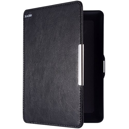 Zacro Kindle Paperwhite Lederhülle, Leder Schutzhülle Tasche Leather Case Cover mit Wake/Sleep Smart Funktion + Displayschutzfolie, geeignet für alle neue Kindle Paperwhite 2015 300 PPI 3.Generation / 2014 / 2013 / 2012