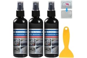 MENUY 3 Flaschen Klebereste Entferner, Etikettenlöser Spray, Klebstoffentferner mit Schaber, Entfernt Schnell Hartnäckige Etiketten,Kleber und Klebeband, Glue Remover Für Fenster, Autos, Teppich (100ml)