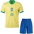 Brazill Jersey 2024 Naimaar 10 with Shorts (Boys,Men,Kids)