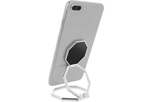 cobee Soporte de anillo para teléfono móvil, soporte de dedo giratorio 360°, de metal, mango trasero, plegable, soporte ajustable para teléfono móvil, compatible con la mayoría de smartphones (plata)