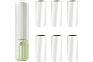 FENGQQKJ Fusselrolle für unterwegs Wiederverwendbar Fusselrollen Inklusive 6 Mini Nachfüllpacks 1 Abroller Tierhaarentferner Flusenentferner für Kleidung Sofa Tierhaare