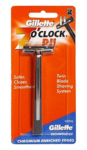 Preisvergleich Produktbild 2 x Gillette 7 o Uhr PII Twin Klinge Shaving chrom