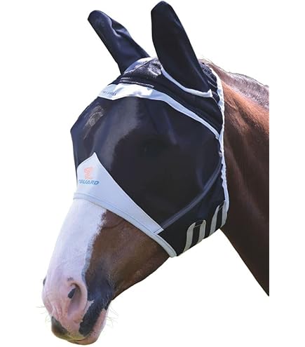 Maschera Antimosche Per Cavalli - Protezione Da Insetti Con Cuffia Per Orecchie, Tessuto Forato - Foto 12