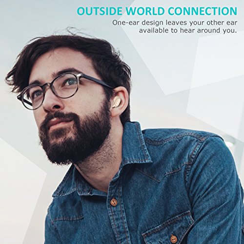 LOBKIN auricular mini Bluetooth  auricular inal  mbrico ultra-ligero con tiempo de reproducci  n de 5 5 horas  auricular Bluetooth V4 1 con cancelaci  n de ruido y Micr  fono compatible con Iphone 7 Plus Samsung Huawei y otros tel  fonos inteligentes  beige-1 