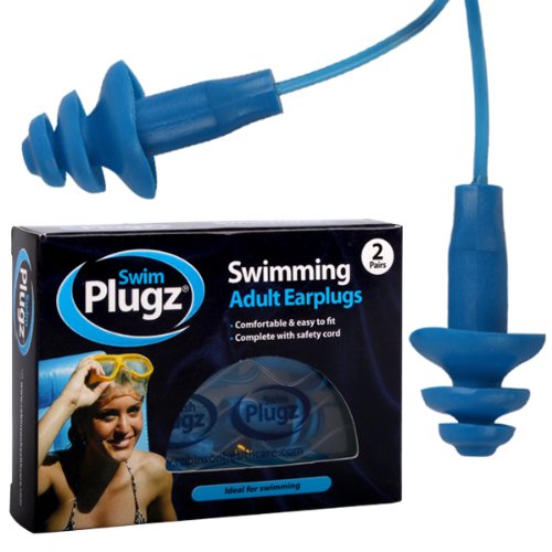 2 Paar Ohrenstöpsel mit Sicherheitsschnur für Erwachsene, ideal fürs Schwimmen