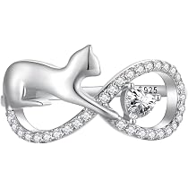 Bague Chat Réglable Argent 925 - Émail Rose - Cadeau Mignon Pour Filles Et Femmes