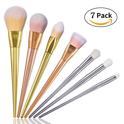 7 Stück Make-Up Pinsel Professionelle Kosmetik Pinsel Set für Bürsten Foundation Lidschatten Eyeliner Lippen (7)