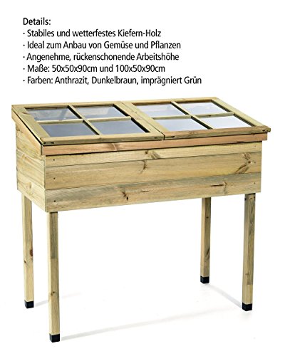 myGardenlust Frühbeet Pflanzkasten – Hochbeet Bausatz aus Holz – Kräuterbeet Imprägniert für Garten Terrasse und Balkon – Pflanzkübel als Gemüse Kräuter Beet – Pflanztisch für Outdoor mit - 7