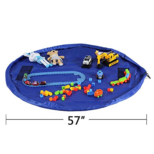 Mudder Toy Storage Bag Toys Organizer Children's Play Mat Portable (Blue, 57 Inches)
