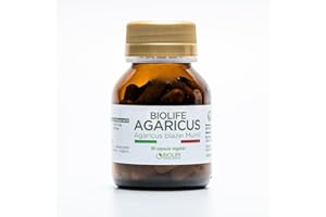 BIOLIFE NUTRACEUTICA BIOLIFE AGARICUS Integratore difese immunitarie | Agaricus Blazei Murril | 60 capsule da 500mg | Supporta Sistema Immunitario | Vegano | Naturalmente privo di glutine