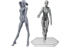 ACOUTO Maniquí Posable para Dibujo y Pintura - Figura Artística de Bocetos con Soporte Móvil para Escritorio de Oficina en Casa, Color Gris, Suministros Profesionales para Artistas