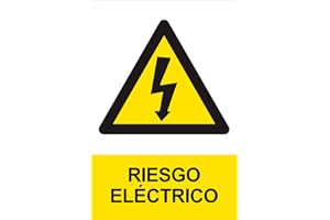 IberNorma WS007 - Señal Adhesiva de Riesgo Eléctrico 10x15cm Pegatina de Peligro eléctrico homologada Cartel ideal para cuadros eléctricos y maquinaria industrial